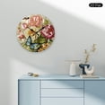 thumbnail image 4 of Chilfamy Butterfly Flowers Art Nouveau Theme Wooden Wall Clock 10 Inch Perfect for Living Room Dorm Bedroom Kitchen Home Office Decor 10x10in, 4 of 8