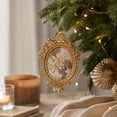 thumbnail image 4 of 2026 Christmas Indoor Decoration Christmas Resin Pendant Snow Cedar Decoration DIY Photo Frame Christmas Tree Decoration Holiday Decoration Champagne Gold Color, 4 of 7