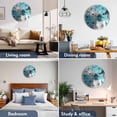 thumbnail image 2 of Wall Clock 10 Inch Teal Gray Graffiti Block Round Silent Decorative Wall Clocks Battery Operated for Living Room Bedroom Kitchen Classroom Decor, Modern Abstract Texture Art,Small, 2 of 7