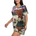 thumbnail image 2 of Lsque Pikmin Women's Short-Sleeved Pajama Set - 2 Piece Soft and Lightweight Sleepwear Set-Medium, 2 of 9