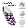 thumbnail image 5 of Lsque Skull colorful mushroom rainbow Pattern Womens Comfort Cotton on Scuff With Memory Foam and Anti-skid Sole Slipper-46/47, 5 of 7