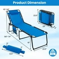 thumbnail image 4 of Patiojoy Chaise Longue Pliante de Patio Portable avec Dossier Réglable et Oreiller Détachable Bleu Marine, 4 of 9