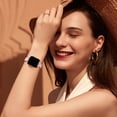 thumbnail image 6 of BANDOVA Slim Genuine Leather Band Compatible with Apple Watch, Women's Thin Replacement Strap, Pink with Rose Gold, 38/40/41mm, 6 of 7
