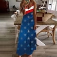 thumbnail image 2 of Cmfcve Patriotic Dress for Women Sleeveless Deep-V Neck Summer Maxi Dress Flowy A-Line Beach Vacation Outfit, 2 of 5