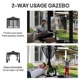 thumbnail image 3 of Gazebo de Patio Extérieur 9,6 Pi x 9,6 Pi, Pavillon à 2 Niveaux avec Cadre en Acier, Auvent avec Moustiquaire et Rideaux, Abri en Polyester Résistant aux Intempéries pour Jardin, Cour Arrière et Salle à Manger, Gris Foncé, 3 of 7