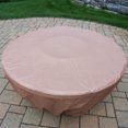 thumbnail image 4 of CC Outdoor Living 5 Piece Antique Bronze Patio Conversation Set with Round Fire Pit - Red Cushions, 4 of 4