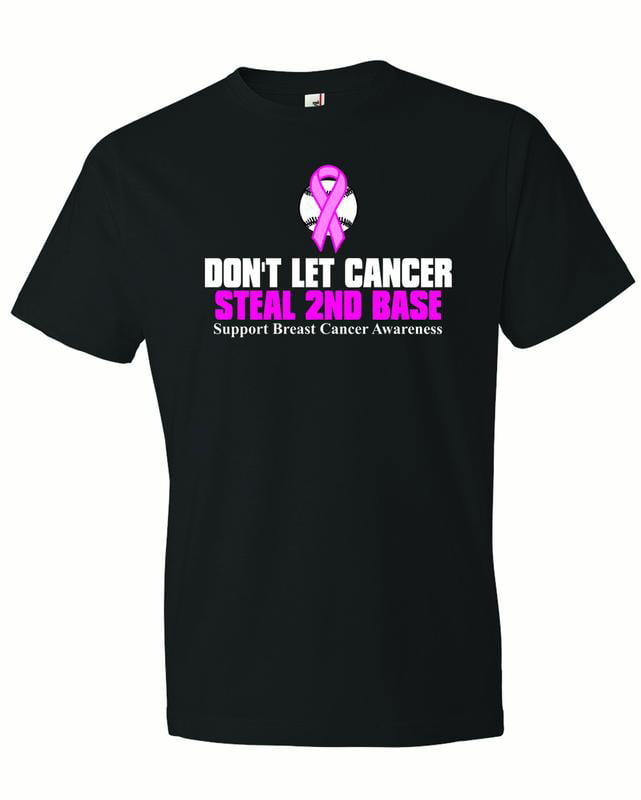 Don't Let Cancer Steal 2nd Base T-shirt Breast Cancer Awareness Long Sleeve Tee 
