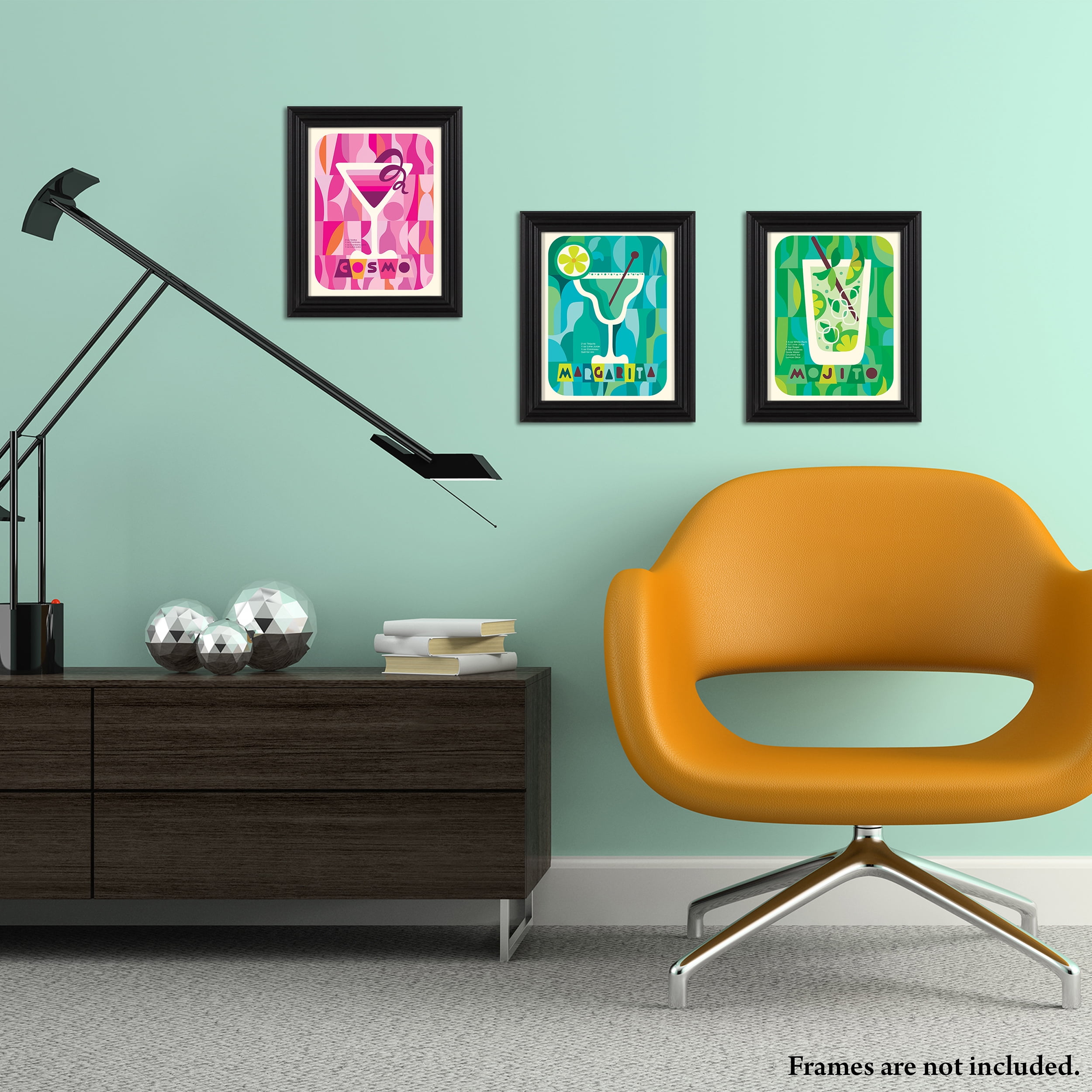 (2 pack) DesignOvation Cocktail Recipes Unframed Art Prints 8” x 10” Set of 3 by Rachel Lee