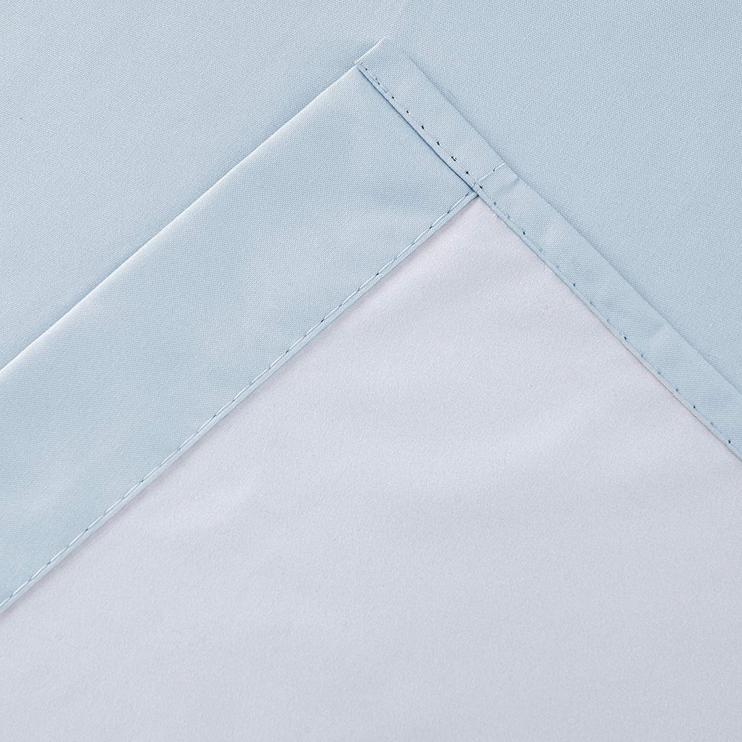 Rooney Luxury Light Blue Grommet Blackout Curtains, 52” x 45” (2 Panels)
