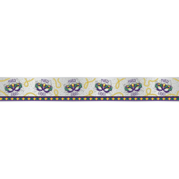Unique Industries Assorted Colors Mardi Gras Party Banner, 144" x 8"