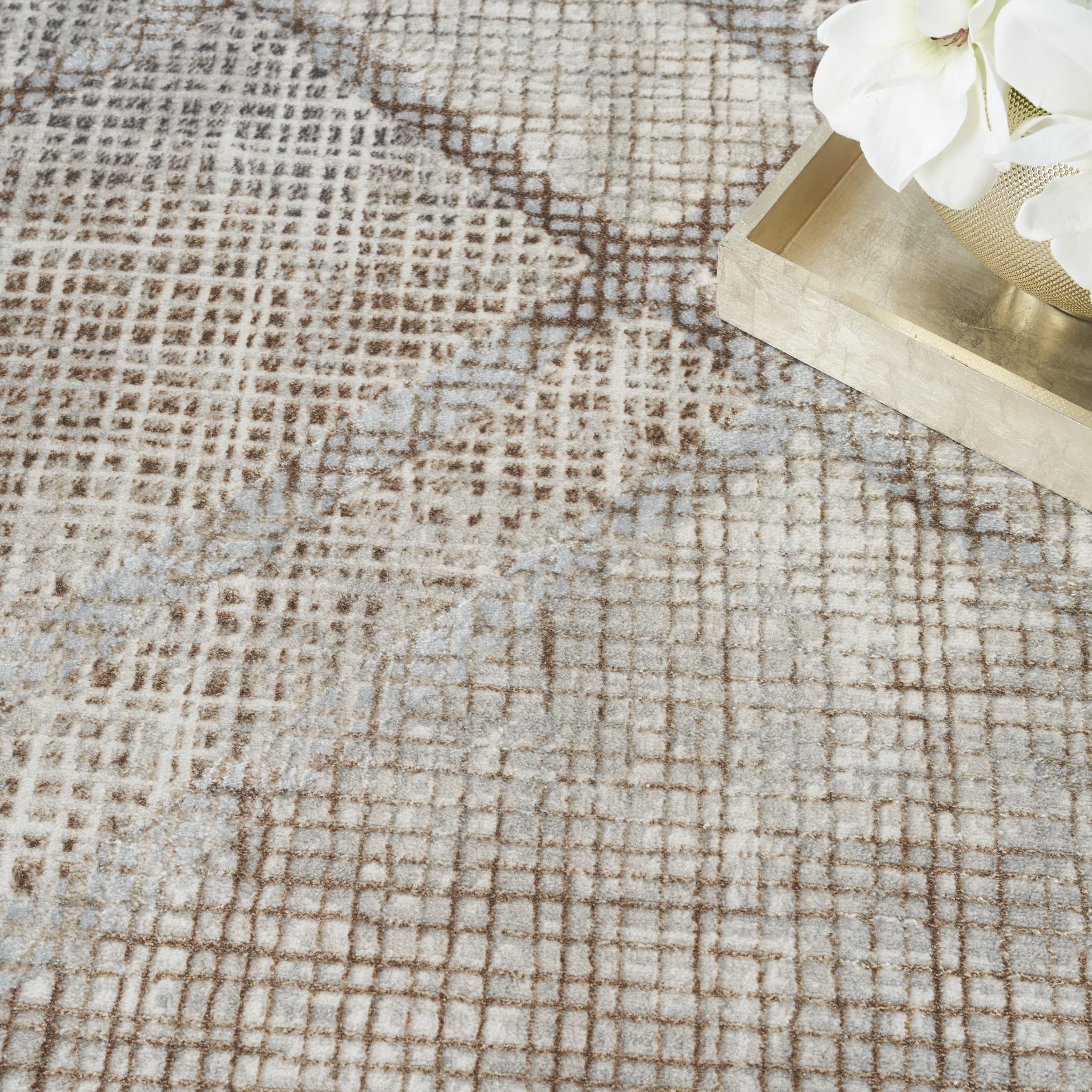 Inspire Me! Home Décor Iliana Modern Grey Mocha 7'10" x 9'10" Area Rug (8x10)