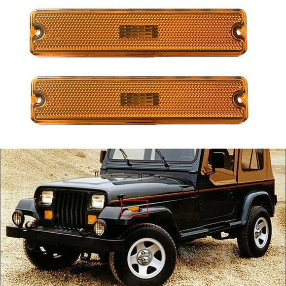 Paire de Feux de Signalisation avant Latérale OEM Ambre pour pour Wrangler YJ 87 95 Remplacement