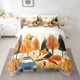 thumbnail image 2 of Castle Fairy Cute Orange Fox Bedding Comforter Set for Teens,Cartoon King Bedding Sets, 2 of 8