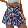 thumbnail image 4 of KUIFORTIBlue Flower Womens Tennis Skirt Comfortable Lightweight High Waisted Golf Skort with 2 Pockets Polyester Casual Summer Clothes for Athletic Skorts Sports Running Pickleball, 4 of 7