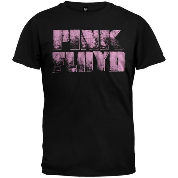 Pink Floyd Men's Distressed Text Soft Short Sleeve T Shirt