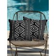 thumbnail image 4 of Waterproof Outdoor Throw Pillows with Inserts 16"x16" Set of 2, Black Boho Geometric Soft Decorative Pillowcases for Couch Bedroom, Vintage Southwestern Stripes Pillow Covers for Sofa Living Room, 4 of 8