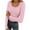 Pink, variant on Posijego Women's Ribbed Long Sleeve Shirts Lace Trim Basic Tee Tight Shirts Bottom Undershirts Trendy Clothes