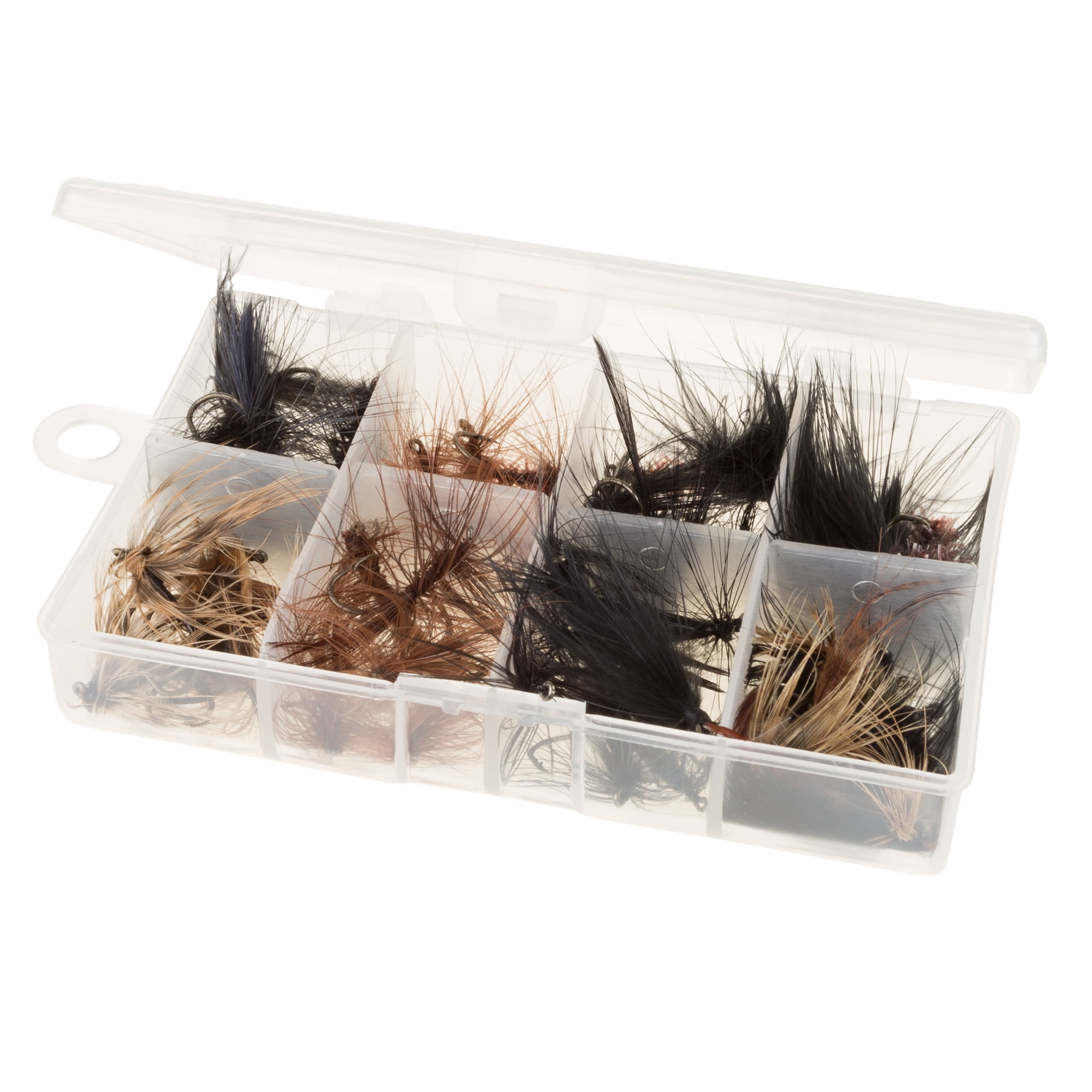Fly Fishing Lures- 50 Piece Natural Assorted Dry Insect Flies, Fishing Equipment for Catch and Release in Organizer Tool... by Trademark Global