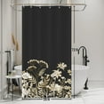 thumbnail image 2 of White Shower Curtain for Stall Bathroom Gold Black Eucalyptus Leaves Neutral Farmhouse Room Partition Home Decor Botanical Plants Waterproof Fabric RV Shower Curtains 36x72inches with Hooks, 2 of 6