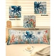 thumbnail image 2 of Coastal Octopus Body Pillow Cover 20 x 54 Inch Decorative Pillow Cover Summer Vintage Nautical Coral Starfish Lumbar Pillowcase Seasonal Rectangle Cushion Case for Couch Sofa Bed Living Room, 2 of 7