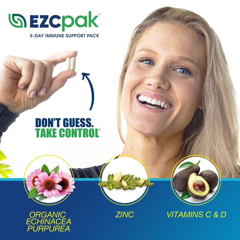 EZC Pak, 5-Day Immune System Booster, Zinc, Vitamin C and D