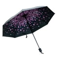 thumbnail image 1 of Paraguas plegables a prueba de viento para mujeres, niñas, hombres, sombrilla UV, sombrilla para lluvia, sombrilla con pegamento negro, a prueba de rayos ultravioleta Eigraketly JJ15116-04B, 1 of 3