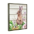 thumbnail image 3 of Stupell Spring Flower Garden Country Rabbit Holiday Painting Gray Floater Framed Art Print Wall Art, 3 of 6