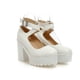 thumbnail image 5 of Zapatos de tacón alto con cordones y plataforma impermeable para mujer, sandalias con correa en el tobillo y hebilla de cinturón Wmkox8yii  hfjk1905, 5 of 5