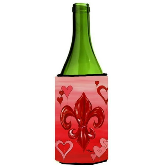 Valentines Day Fleur de lis Wine Bottle   Hugger