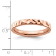 thumbnail image 2 of 925 Sterling Silver Polished Patterned Stackable Pink Plated Ring Size 5 Stackable Ring for Women, 2 of 2