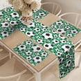 thumbnail image 2 of Ambesonne Soccer Table Runner & Placemats, Popular Sports Motif, Placemat 4 pcs + Runner 12"x72", Green Black White, 2 of 2