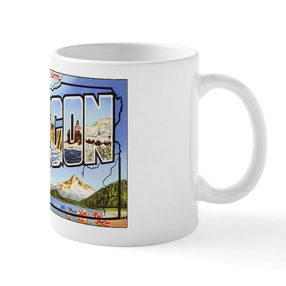 CafePress - Oregon Greetings Mug - 11 oz Ceramic Mug - Novelty Coffee Tea Cup