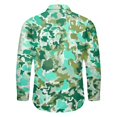 thumbnail image 6 of gzxflxpge Camouflage Casual Long Sleeve Shirts for Men Business Collared Button T-Shirt Fashion Regular Fit Tees Two Chest Pockets Light Green S, 6 of 8