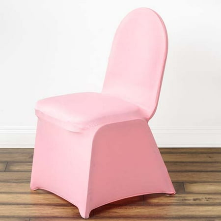 - Stretchy Spandex Fitted Banquet Chair Cover, Rose Quartz