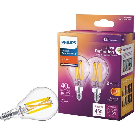 Philips Lighting LED Master Ultra Definition A15 LED Bulb - Warm Glow, Dimmable - 1 Piece