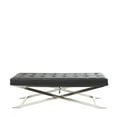 thumbnail image 6 of DecMode Leather Bench with Stainless Steel Supports, Black, 6 of 7