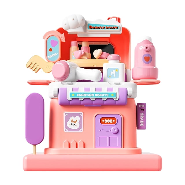 Vacemry Jouets de Maison de Jeu à Moins de 5 $, Ensemble de Jeu de Simulation pour Enfants, Outils de Coiffure de Hamburger Dessert de Cuisine Simulée avec Détails Réalistes, Jeu de Rôle Interactif pour Apprentissage Précoce et Imagination Créative
