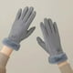 thumbnail image 2 of Guantes de lana polar con pantalla táctil cálidos para mujer, de otoño e invierno, resistentes al viento, acolchados, para montar al aire libre, multicolor, a juego, 2 of 5