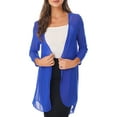 thumbnail image 4 of iEFiEL Womens Casual Plus Size Chiffon Shrug Cardigan Draped Ruffles Long Bolero, 4 of 7