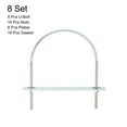 thumbnail image 3 of Round U-Bolts 8 Set 142mm Inner Width 186mm Length M6 with Nuts and Plates, 3 of 5