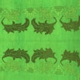 thumbnail image 1 of Ahgly Company Indoor Square Oriental Green Modern Area Rugs, 6' Square, 1 of 4
