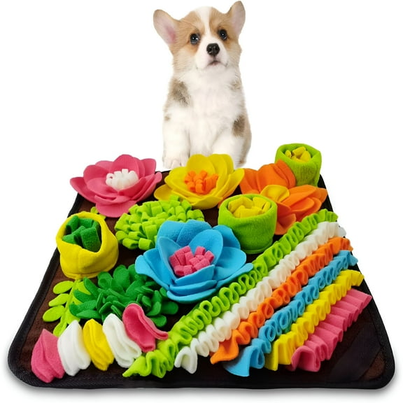 BESTSKY Felt Wool Snuffle Mat - 15.4x15.4in Anti-Slip Foraging Puzzle for Dogs (Slow Feeder & Anxiety Relief, Durable Mental Stimulation)