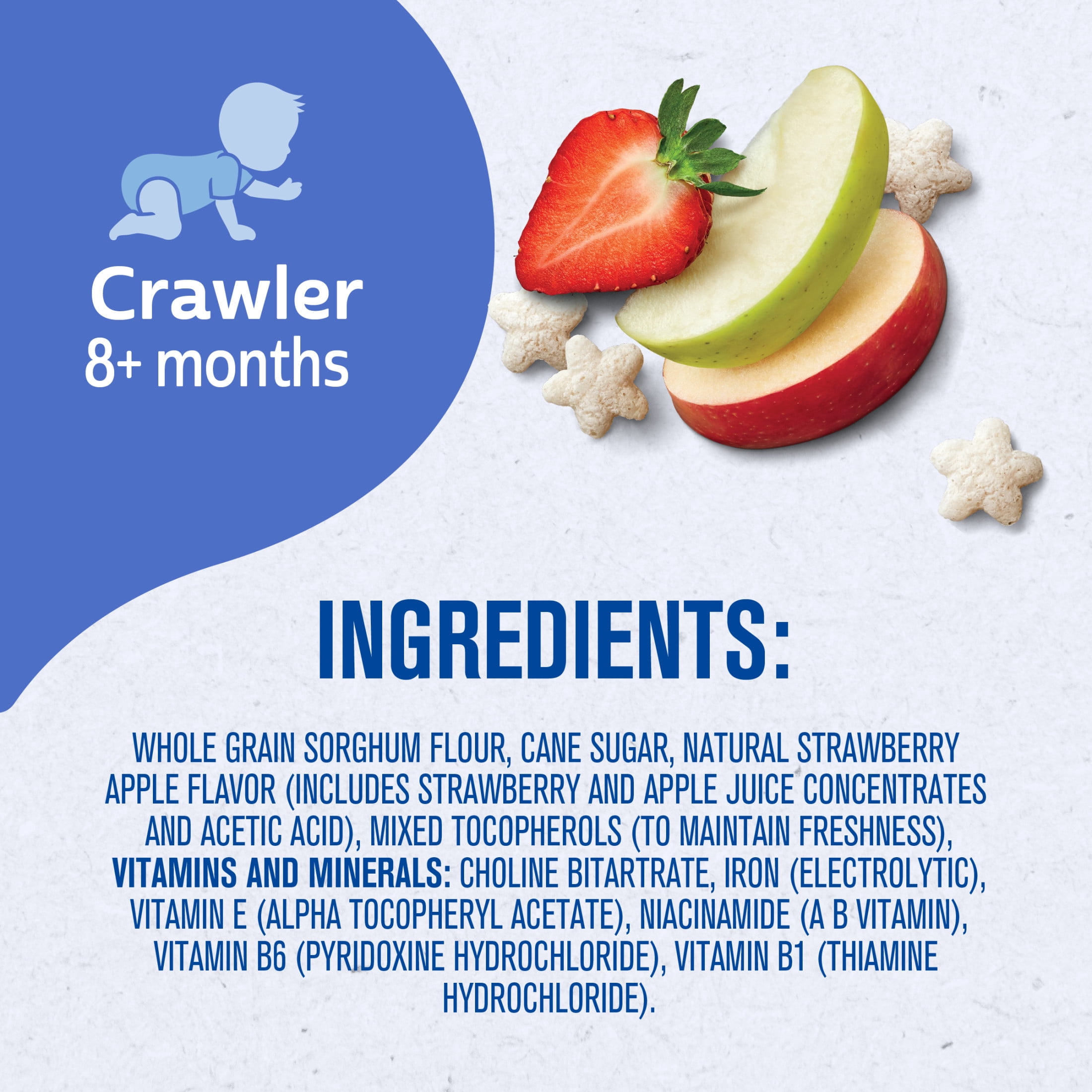 Gerber Stage 3 Baby Snacks, Strawberry Apple Puffs, Grain Snack, Baby Led Feeding 0.5 oz