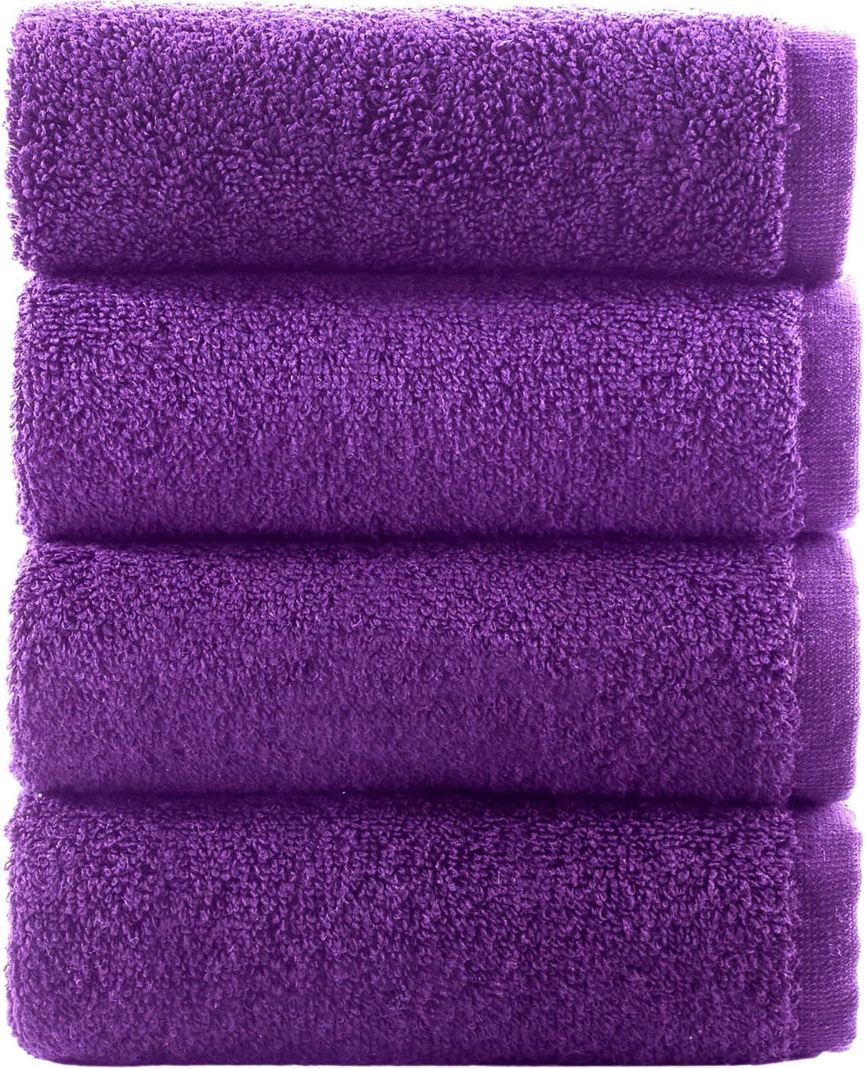 Hammam Linen Purple Wash Cloths for Your Face And Body Pack of 4