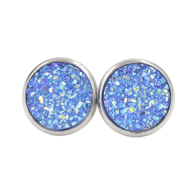 Pendientes Gotas Minnieouse de acero inoxidable Galvanoplastia fina Superficie lisa Cielo azul