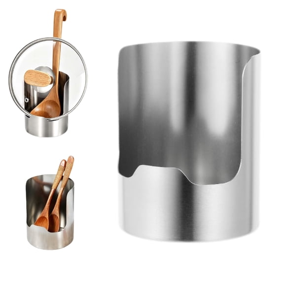Multi-functional Kitchen Utensil Holder, Stainless Steel Organizer, Spoon, Pot Lid Rest Stand, Cutting Board Rack, Wide Base Storage for Cutlery and Cooking Tools