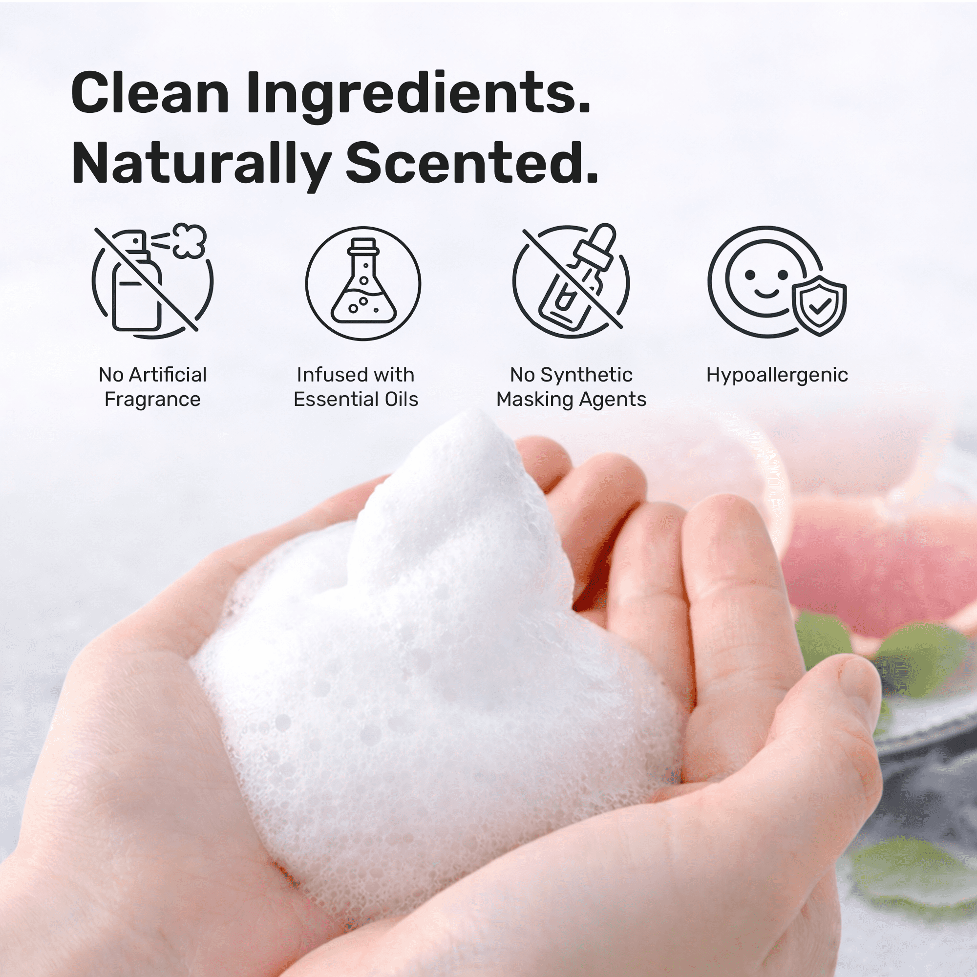 kosmatology® Grapefruit Organic Foaming Hand Soap Refill | Moisturizing Hand Wash | Clean Ingredients, Infused with Essential Oils | 34 fl oz