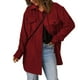 thumbnail image 1 of Abrigo Color Sólido Solapa De Un Solo Pecho Manga Larga Casual Suelta Cómoda Camisa Chaqueta Vino Rojo XXL, 1 of 6