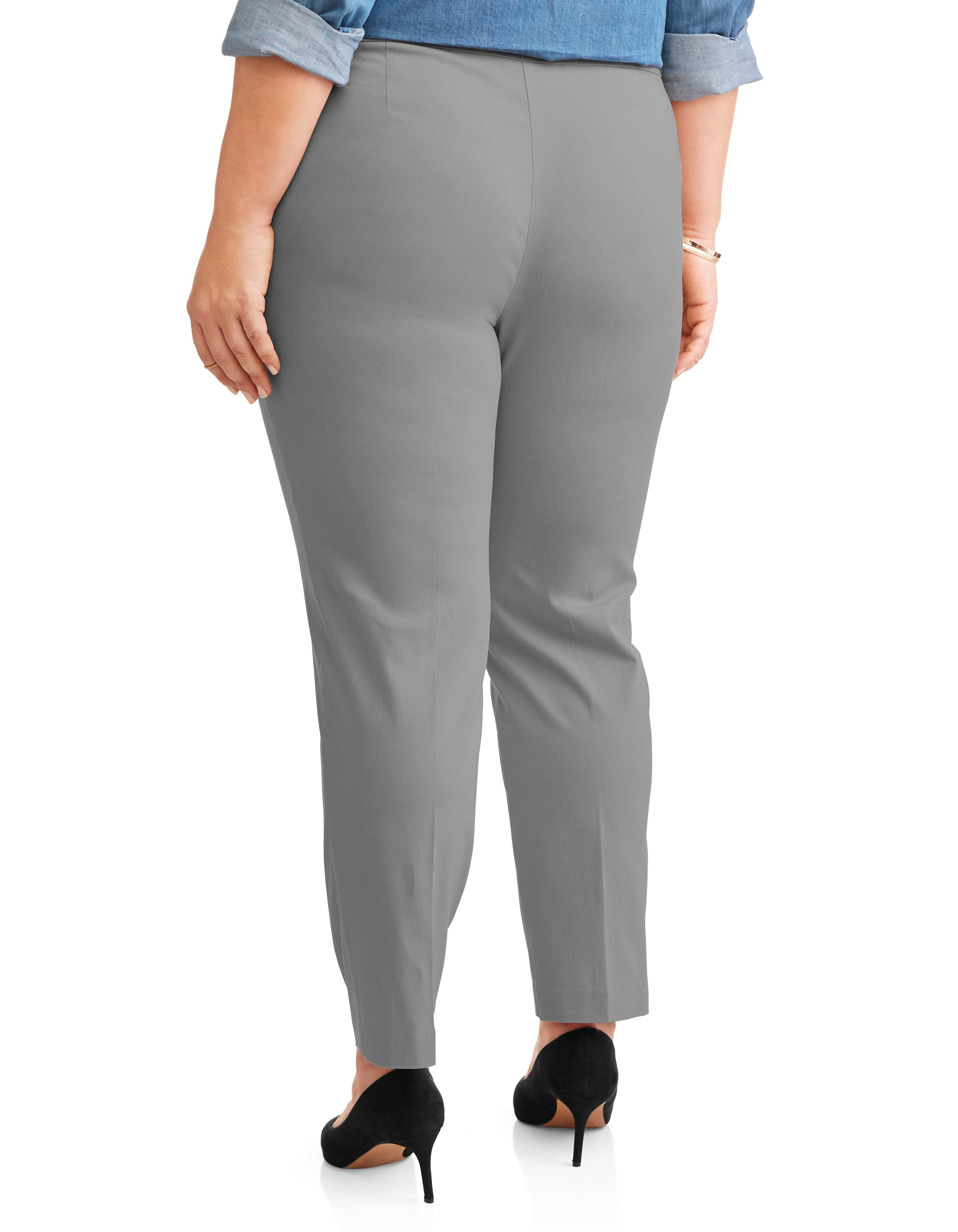 Terra & Sky Slim Fit Mid Rise Spandex Nylon Rayon Pant (Women's Plus), 1  Count, 1 Pack 