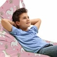 thumbnail image 1 of Dinosaur Funny Lounger Chair Bag, Predator Animal Thin Needle Branches and Stars Plain Background, High Capacity Storage with Handle Container, Lounger Size, Pale Pink and White, by Ambesonne, 1 of 5